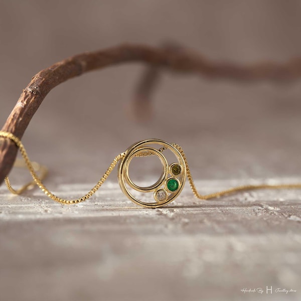 Collar con piedra de nacimiento personalizado, collar con múltiples piedras de nacimiento, regalo familiar de aniversario para mamá, regalo de novia para abuela, regalo del Día de la Madre para ella