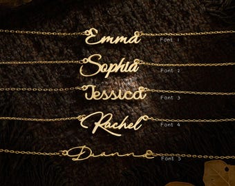 Minimalist Name Necklace, Custom Name Jewelry, New Mom Gift, Christmas Gift for Her, Personalized Gift for Mom, Layering Necklace