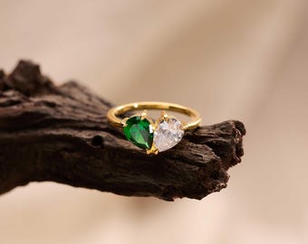 Custom Birthstone Ring, Heart Ring, Anniversary Gift, Engagement Ring, Grirlfriend Gift, Grandma Gift, Bridal Ring, Mothers Day Gift for Her
