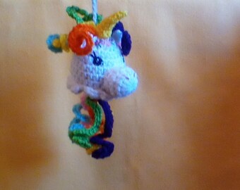 Unicorn, Crocheted Hanging Unicorn, Unicorn Lover Gift, Whimsical Unicorn Decor, Perfect Gift Topper