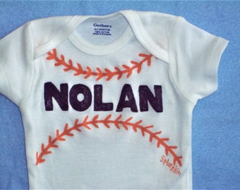 Personalized Baseball Bodysuit, Choose Your Team Colors, Custom Baby Baseball One Piece, Baby Baseball Clothing