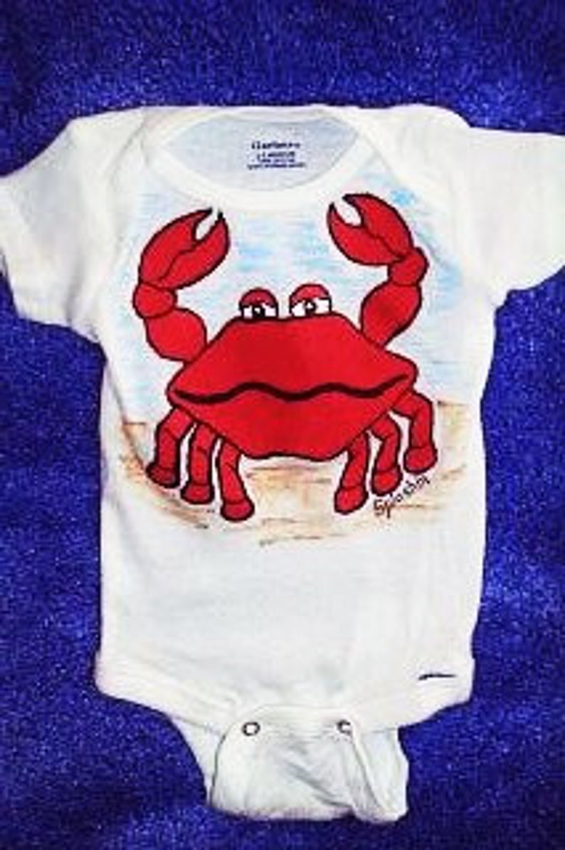 Crab Baby Bodysuit Crabby Baby Outfit Red Crab Beach Baby Etsy