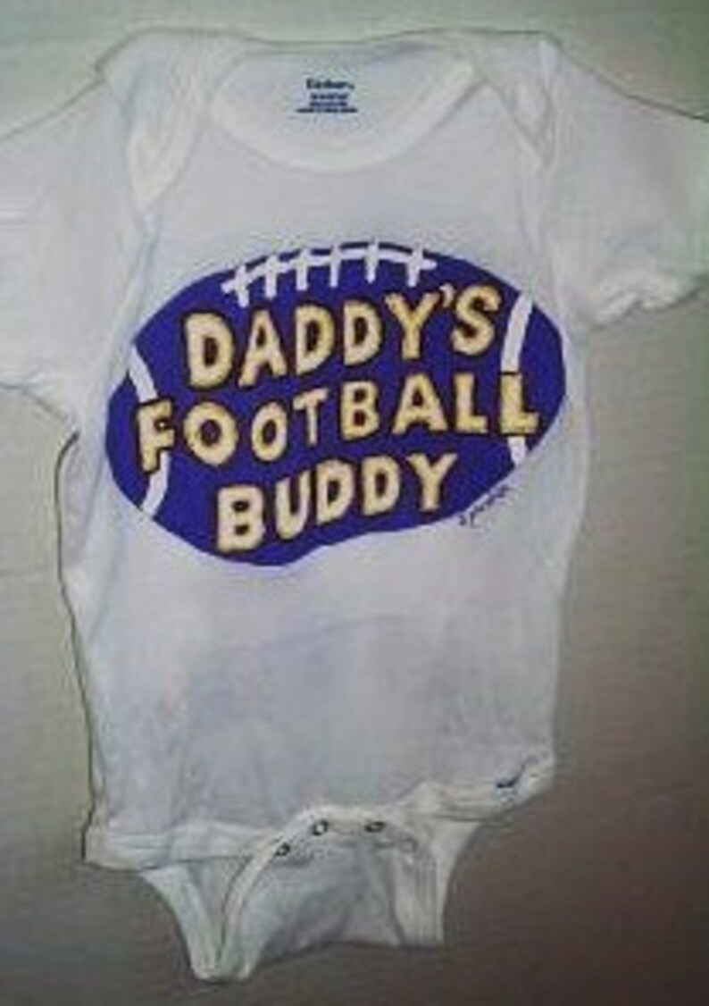 Daddy's Football Buddy Baby Bodysuit Baby Football One Etsy