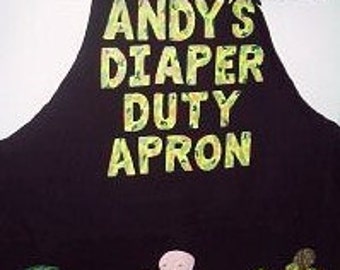 Camo New Dad Diaper Apron, Personalized Novelty Dad To Be Apron, Fill It Yourself Apron With Funny Diaper Tools