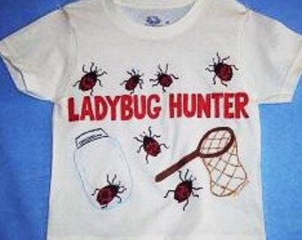 Ladybug Hunter Shirt, Ladybug Shirt, Girls Ladybug Shirt, Girls Clothing, Lady Bug Shirt