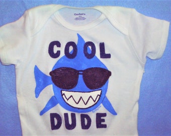 Shark Baby Bodysuit, Toddler Shark Shirt, Cool Dude Shark, Boy Shark Shirt, Cool Dude Baby One Piece