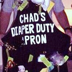 Personalized Daddy Diaper Apron, Personalized Novelty Apron for New Dad, Fully Loaded Apron With Funny Diaper Tools, Daddy Baby Shower Gift image 2