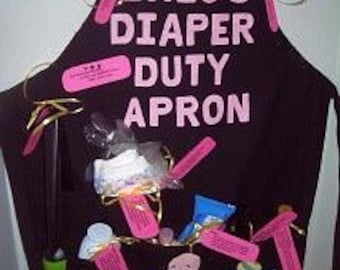 Personalized Daddy Diaper Apron, Personalized Novelty Apron for New Dad, Fully Loaded Apron With Funny Diaper Tools, Daddy Baby Shower Gift