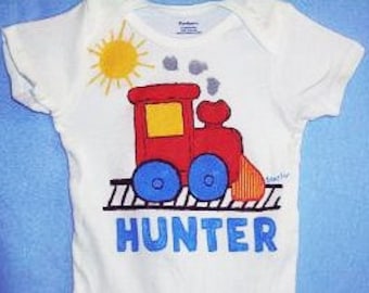 Personalized Train Baby Bodysuit, Choo Choo Train Baby Boy One Piece, Baby Boy Train, Toddler Trian Shirt, Little Train That Could