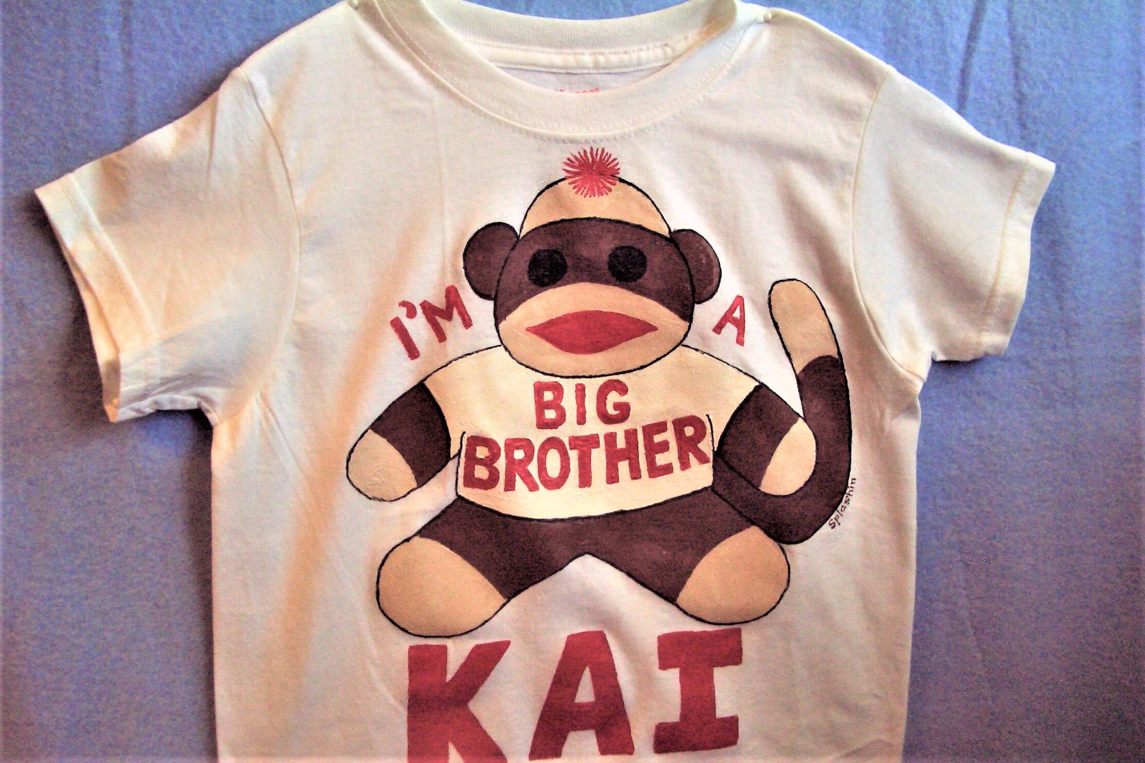 Sock Monkey Sibling Shirt Personalized Sock Monkey Shirt Big Etsy UK