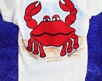 Crab Baby Bodysuit, Crab Baby Outfit, Red Crab Baby ,  Crabby Baby , Crab Top