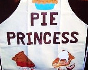 Pie Princess Apron, Pie Maker Apron, Baking Apron With Pockets, Pie Lover Gift, Fall Baking Apron, Grandma Gift, Mom Gift, Hand Painted