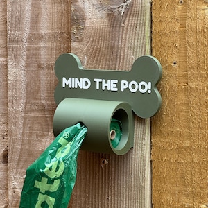 Dog Poo Bags Dispenser With Dog Bone Personal Design, Custom Dogs Name Or Any Custom Text