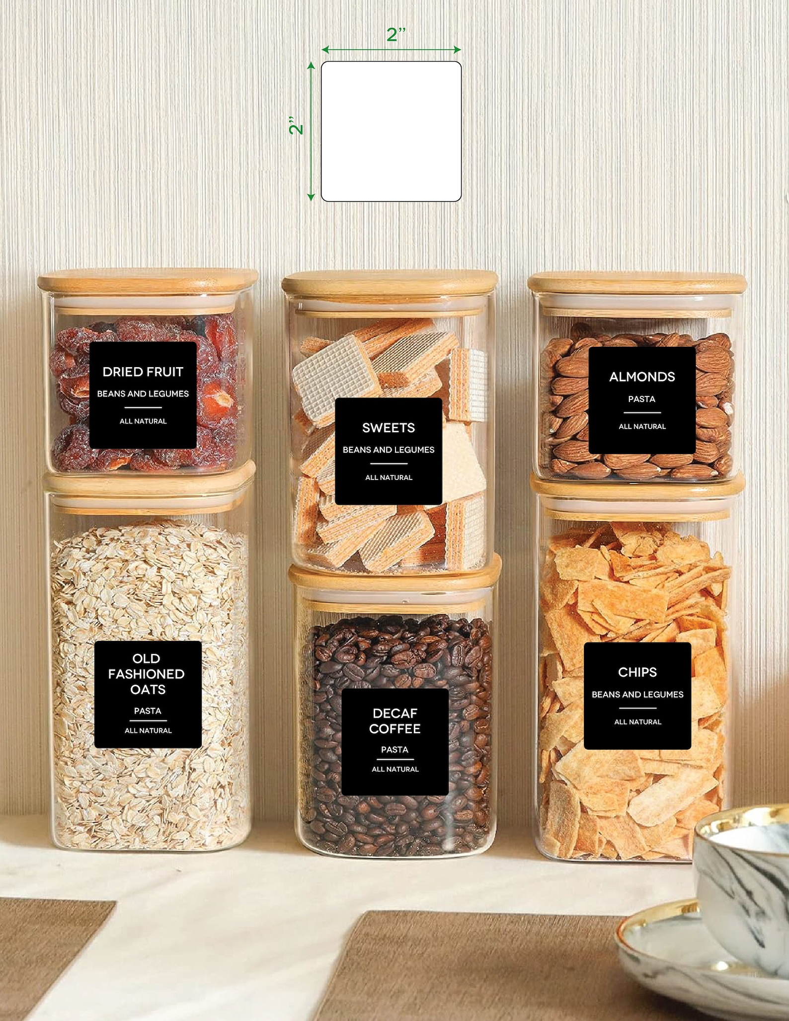 335 Minimalist Jar Labels, Stickers for Organizing Pantry, Preprinted ...