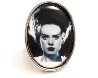 The Bride of Frankenstein gothic silver adjustable ring - Universal Studios 1935 goth Frankenstein's monster