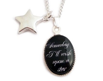 Wizard of Oz star charm necklace Someday I'll wish upon a star lyrics Judy garland charm