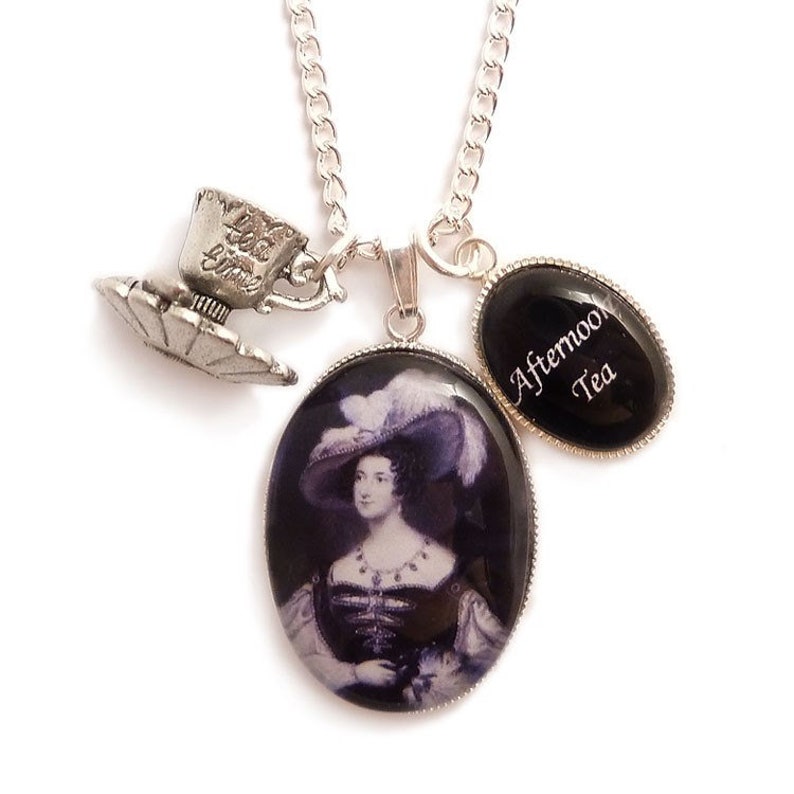 Victorian Tea cup charm necklace Anna Russell the creator of Afternoon Tea historical inspired image 1