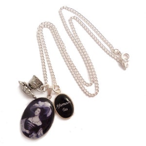 Victorian Tea cup charm necklace Anna Russell the creator of Afternoon Tea historical inspired image 2