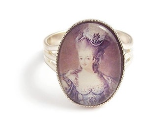 Queen Marie Antoinette ring Let them eat cake Adjustable silver ring French France