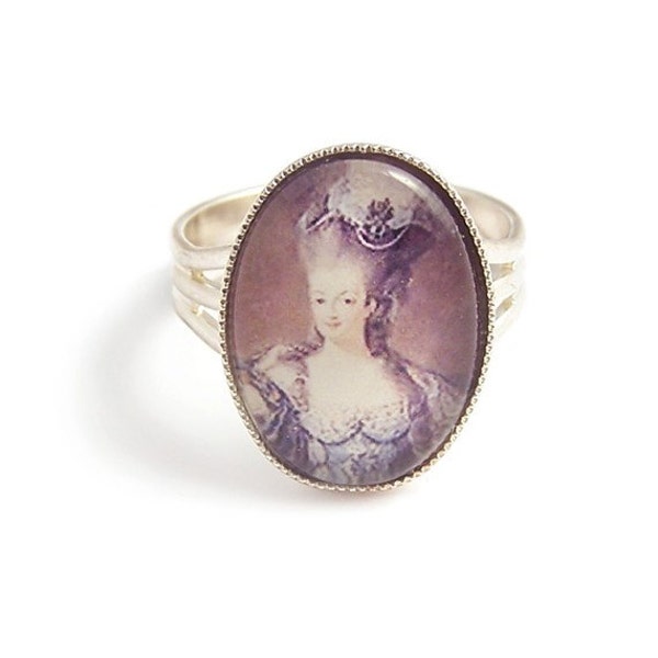 Bague reine Marie-Antoinette Laissez-les manger un gâteau Bague réglable en argent France France