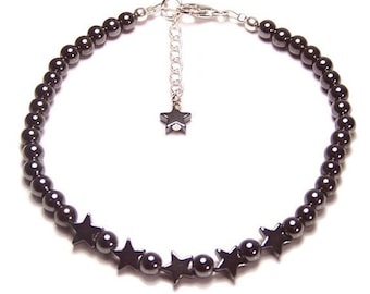 Sterling silver Hematite gemstone bracelet magnetic Haematite Star design gem stones