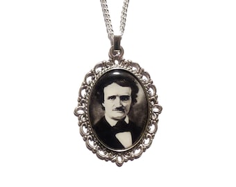 Edgar Allan Poe necklace Lenore, The Raven nevermore - Victorian steampunk gothic goth