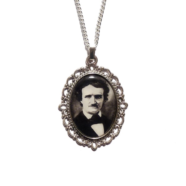 Edgar Allan Poe necklace Lenore, The Raven nevermore - Victorian steampunk gothic goth