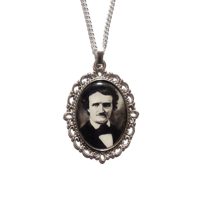 Edgar Allan Poe necklace Lenore, The Raven nevermore Victorian steampunk gothic goth image 1