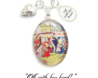 Alice in Wonderland Necklace - Queen of Hearts off WITH HER
