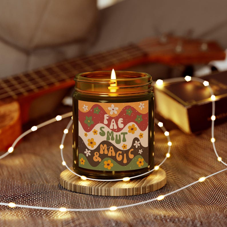 Book Candle Book Fae Smut & Magic Candle Reading Fan Library Bookworm