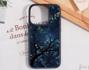Tree Dark Blue Soft Phone Case For iPhone17 iPhone Air iPhone 11/12/13/14/15/16 iPhone Pro/Pro Max iPhone 16e iPhone Mini iPhone XS MAX Gift