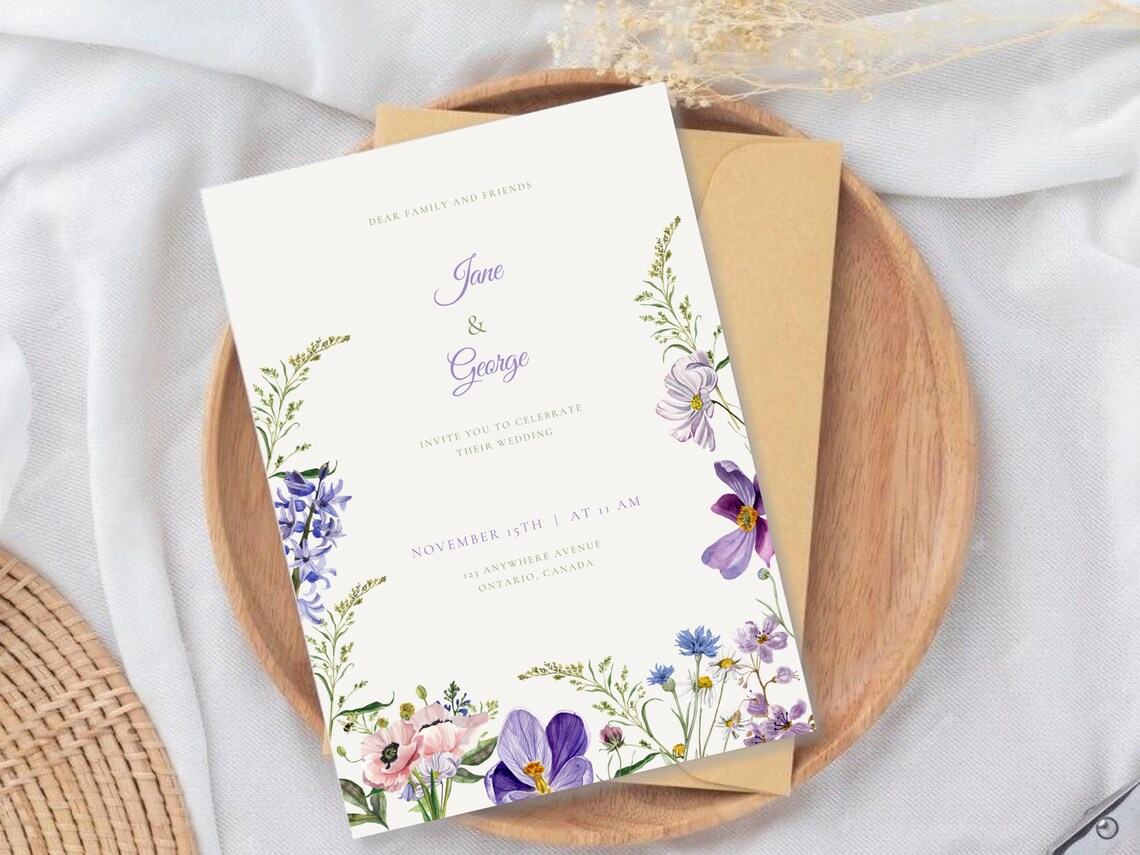 Wedding Invitation Template, Printable Wedding Invitation, Editable We ...