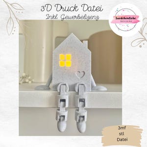 3D printing file house home with legs movable legs STL and 3mf for 3D printer markets and self-service houses including commercial license articulated light
