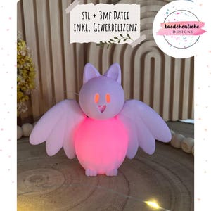 Fledermaus 3D Druckdatei STL 3MF | Halloween Deko Lampe Ballonlicht | inkl. Gewerbelizenz für 100 Endprodukte | Bambu 3D Druck