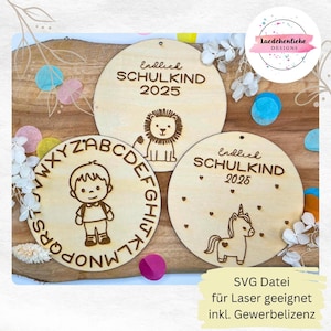 SVG Einschulung Zuckertüte Schultüte Anhänger Schultütenanhänger Schulkind Schule Schulstart Tiere Laser digitale Datei inkl. Gewerbelizenz