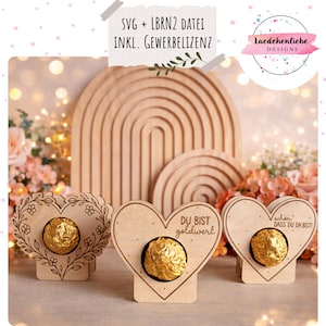 SVG laser file for chocolate ball party favor packaging | with love | incl. commercial license | table decoration 3 mm