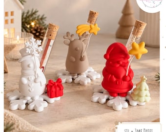 3MF + STL digitale Datei Wunscherfüller Weihnachten Geldgeschenk | Rentier Schneemann Weihnachtsmann | Gutscheinhalter | Weihnachtsdeko