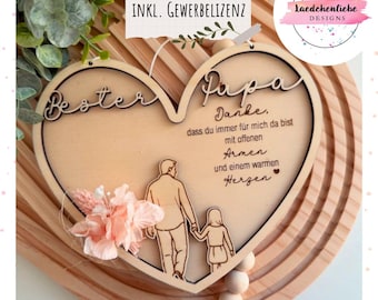 SVG Dad Father Father's Day Heart Hearts Hanger digital file laser incl. commercial license Father's Day gift