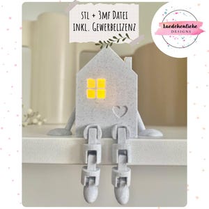 3D Druck Datei Haus Home mit Beinen bewegliche Beine STL und 3mf für 3DDrucker Märkte und SB Häuschen inkl. Gewerbelizenz gelenkig Licht