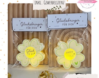 3MF + STL digital 3D print file + PDF print template | Cloverleaf New Year's decoration, good luck to go | incl. commercial license | Balloon light New Year