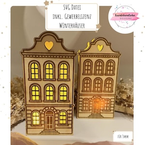 SVG Christmas balloon light • incl. business license • Winter decoration Christmas houses digital file Laser DiY 3 mm Christmas decoration house