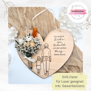 SVG Mama Muttertag Herz Herzen Aufhänger digitale Datei Laser