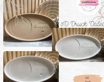 Vassoio portadocumenti in vetro STL 3mf, decorazione per sottobicchieri, grazie per la festa della mamma, piccola pausa, stampa 3D Bambulab fai da te