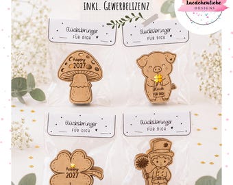 SVG + PDF print template digital files lucky charm New Year's Eve | 3 mm | New Year's decorations & gifts | incl. commercial license | New Year's Eve table decoration