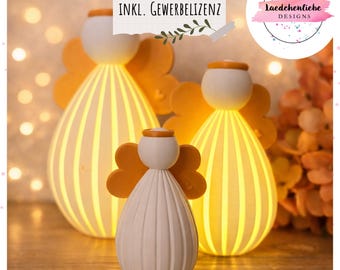 STL+3MF Angel digital file | Guardian angel incl. commercial license | Balloon light LED light 3D printed angel