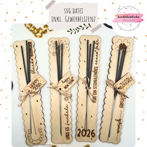 SVG Datei Laser • Silvester • Glücksbringer • inkl. Gewerbelizenz | Neujahr | Wunderkerzenhalter DIY Mitbringsel | Hufeisen | Kleeblatt