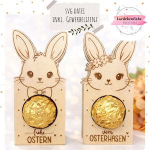 SVG laser file Easter chocolate ball packaging | Easter bunny | Easter rabbit | incl. commercial license | Easter gift 3 mm
