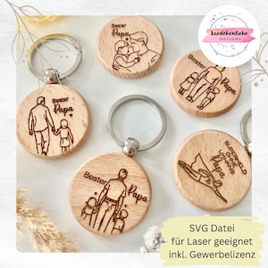 SVG Papa Dad Vater Vatertag Schlüsselanhänger Motive Vorratsgläser Laser digitale Datei inkl. Gewerbelizenz