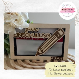 SVG Gutschein Schulanfang Einschulung Schulkind Schulstart Schule Geschenk Gutscheinhülle Laser digitale Datei inkl. Gewerbelizenz