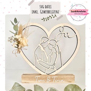 SVG Married Couple Wedding Couple Wedding Gift Outline Silhouette Stand Marriage 4 mm Digital File